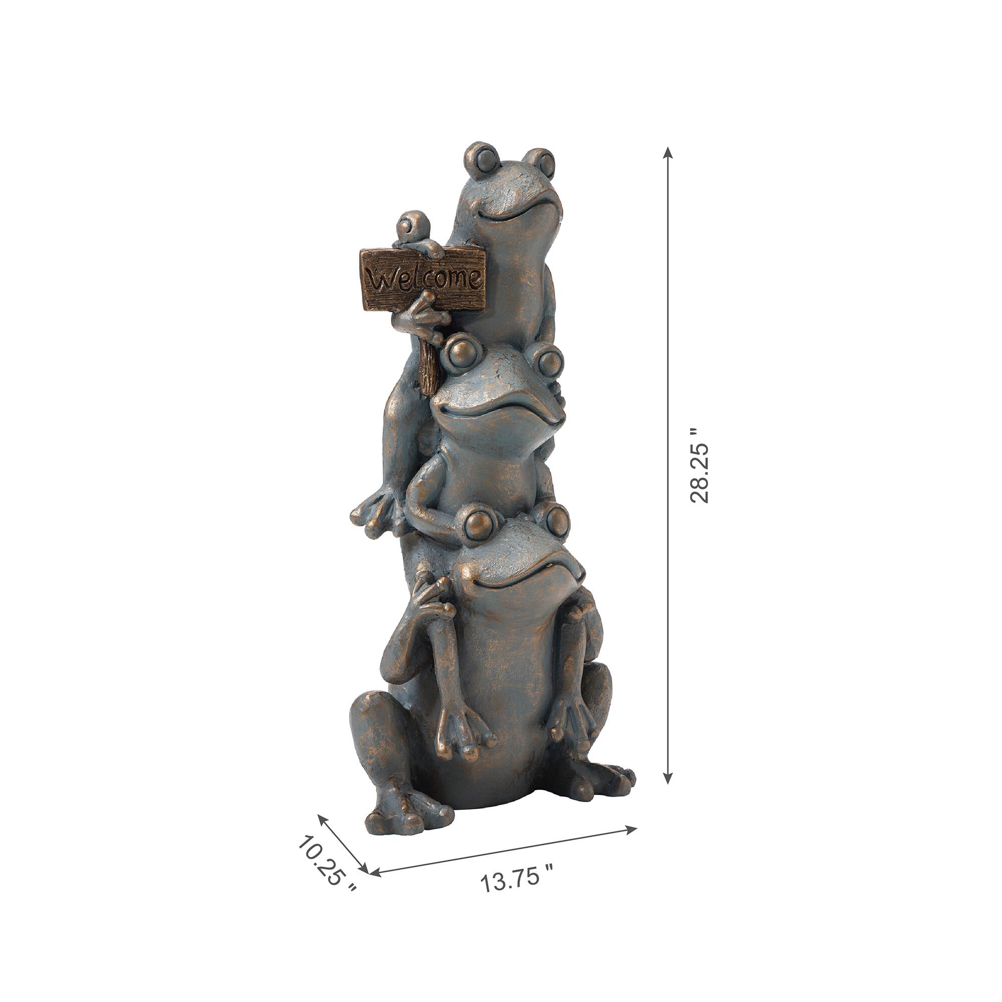 Glitzhome® 28" Bronze Stacked Frog Statue